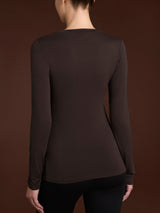 Maglietta girocollo in Tenderwool (86% Modal - 8% Lana Cashmere) Marroni Donna - Ragno