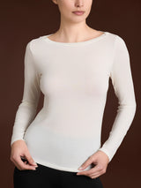 Maglietta con collo a barchetta in Tenderwool (86% Modal - 8% Lana Cashmere) Grigi Donna - Ragno