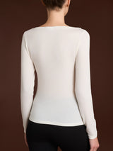 Maglietta con collo a barchetta in filato Tenderwool Grigi Donna - Ragno