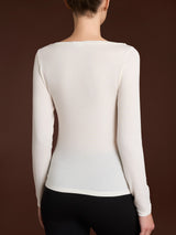 Maglietta con collo a barchetta in Tenderwool (86% Modal - 8% Lana Cashmere) Grigi Donna - Ragno