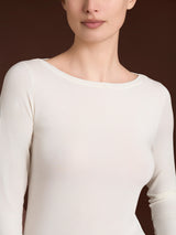 Maglietta con collo a barchetta in Tenderwool (86% Modal - 8% Lana Cashmere) Grigi Donna - Ragno