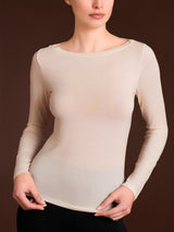 Maglietta con collo a barchetta in Tenderwool (86% Modal - 8% Lana Cashmere) Grigi Donna - Ragno