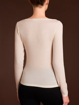 Maglietta con collo a barchetta in Tenderwool (86% Modal - 8% Lana Cashmere) Grigi Donna - Ragno