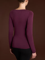 Maglietta con collo a barchetta in filato Tenderwool Viola Donna - Ragno