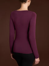 Maglietta con collo a barchetta in filato Tenderwool Viola Donna - Ragno
