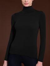 Maglietta con collo dolcevita in filato Tenderwool Neri Donna - Ragno