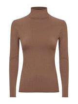 Maglietta con collo dolcevita in filato Tenderwool Marroni Donna - Ragno