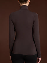 Maglietta con collo dolcevita in filato Tenderwool Marroni Donna - Ragno