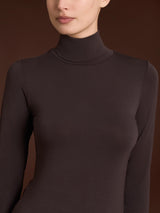 Maglietta con collo dolcevita in filato Tenderwool Marroni Donna - Ragno