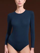 Body girocollo con manica lunga in tenderwool Blu Donna - Ragno