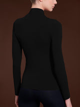 Maglietta con collo lupetto in filato Tenderwool Blu Donna - Ragno