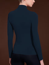 Maglietta con collo lupetto in Tenderwool (86% Modal - 8% Lana Cashmere) Blu Donna - Ragno
