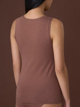 beYOUtiful - Canottiera spalla larga in cotone elasticizzato extra fine Marroni Donna - Ragno