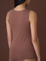 beYOUtiful - Canottiera spalla larga in cotone elasticizzato extra fine Marroni Donna - Ragno