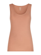 beYOUtiful - Canottiera spalla larga in cotone elasticizzato extra fine Marroni Donna - Ragno