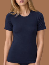 beYOUtiful - Maglietta in cotone elasticizzato extra fine Blu Donna - Ragno
