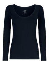 beYOUtiful - Maglietta a manica lunga in cotone elasticizzato extra fine Blu Donna - Ragno