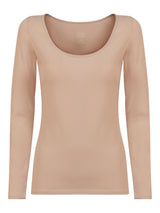 beYOUtiful - Maglietta a manica lunga in cotone elasticizzato extra fine Marroni Donna - Ragno