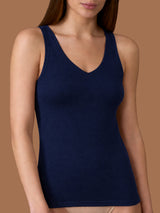 beYOUtiful - Canottiera in cotone elasticizzato extra fine Blu Donna - Ragno