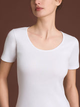 Thermo Cotton - Maglietta girocollo a manica corta in caldo cotone Neri Donna - Ragno
