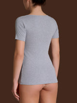Thermo Cotton - Maglietta girocollo a manica corta in caldo cotone Neri Donna - Ragno