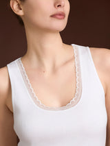 Thermo Cotton - Canottiera a spalla larga in caldo cotone Bianchi Donna - Ragno