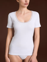 Thermo Cotton -Maglietta girocollo in caldo cotone  Bianchi Donna - Ragno