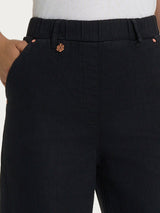Jeans ampio alla caviglia con tasche in 4 Seasons Denim Neri Donna - Ragno