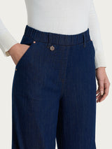 Jeans ampio alla caviglia con tasche in 4 Seasons Denim Blu Donna - Ragno