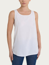 Top smanicato in Voile di Viscosa Satin Bianchi Donna - Ragno