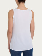 Top smanicato in Voile di Viscosa Satin Bianchi Donna - Ragno