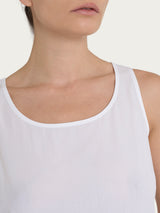Top smanicato in Voile di Viscosa Satin Bianchi Donna - Ragno