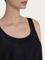 Top smanicato in Voile di Viscosa Satin Neri Donna - Ragno