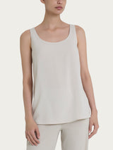 Top smanicato in Voile di Viscosa Satin Bianchi Donna - Ragno