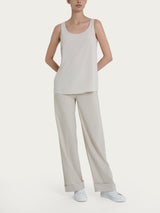 Top smanicato in Voile di Viscosa Satin Bianchi Donna - Ragno