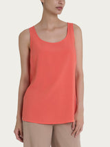 Top smanicato in Ecoseta Rosa Donna - Ragno