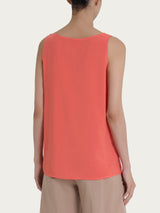 Top smanicato in Ecoseta Rosa Donna - Ragno