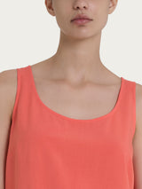 Top smanicato in Ecoseta Rosa Donna - Ragno