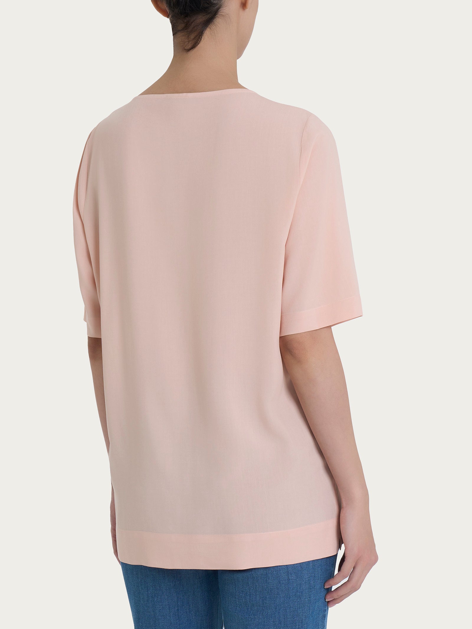 Blusa a manica corta in Ecoseta Rosa Donna - Ragno