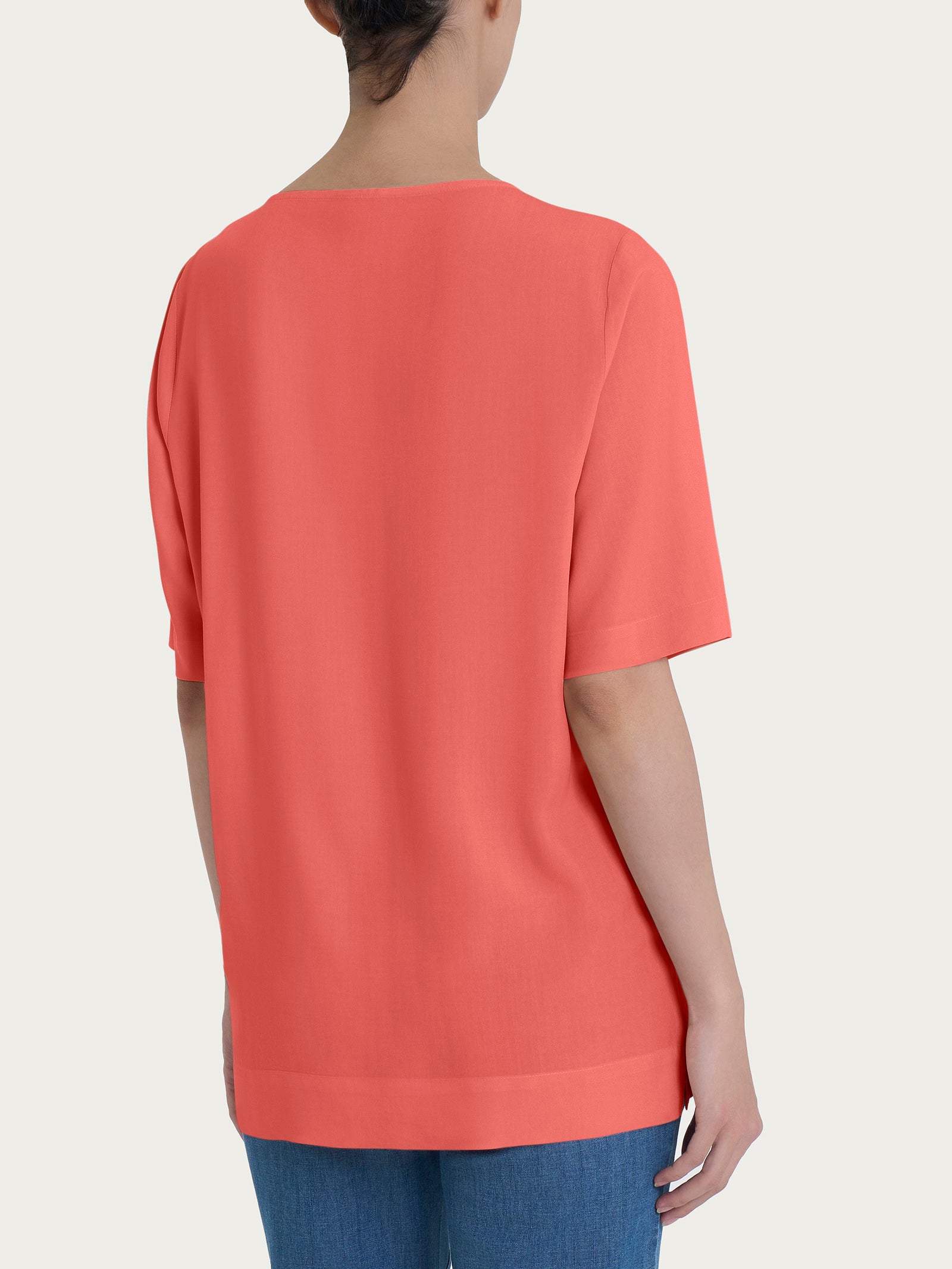 Blusa a manica corta in Ecoseta Rosa Donna - Ragno