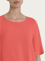 Blusa a manica corta in Ecoseta Rosa Donna - Ragno