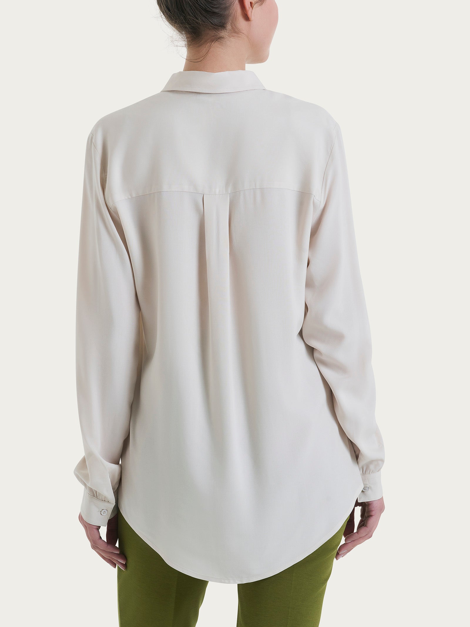 Camicia a manica lunga in Ecoseta Bianchi Donna - Ragno