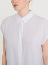 Camicia con manica corta a kimono in Voile di Viscosa Satin Bianchi Donna - Ragno