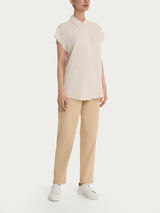 Camicia con manica corta a kimono in Voile di Viscosa Satin Bianchi Donna - Ragno