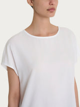 Blusa con manica Kimono in Voile di Viscosa Satin Bianchi Donna - Ragno