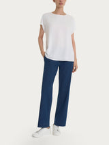 Blusa con manica Kimono in Voile di Viscosa Satin Bianchi Donna - Ragno