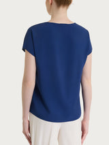 Blusa con manica Kimono in Ecoseta Blu Donna - Ragno