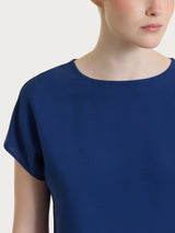 Blusa con manica Kimono in Ecoseta Blu Donna - Ragno