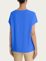 Blusa con manica Kimono in Ecoseta Blu Donna - Ragno