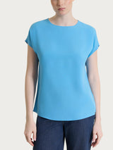 Blusa con manica Kimono in Ecoseta Azzurri Donna - Ragno